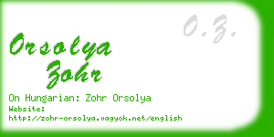 orsolya zohr business card